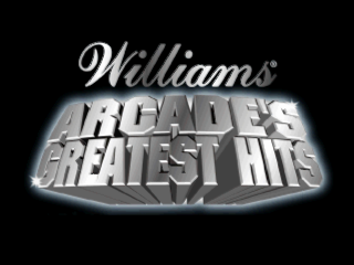 Williams Arcade's Greatest Hits title screen for Playstation